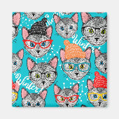 Kat in de pet magneet (Voorkant)