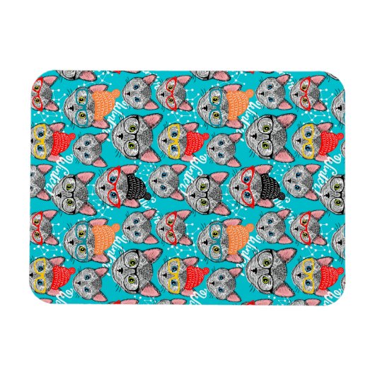 Kat in de pet magneet (Horizontaal)