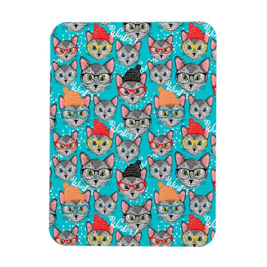 Kat in de pet magneet (Verticaal)