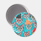 Kat in de pet magneet (Voorkant / Achterkant)