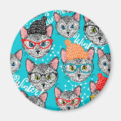 Kat in de pet magneet (Voorkant)