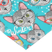 Kat in de pet medium tafelloper (Hoek)