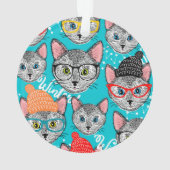 Kat in de pet ornament (achterkant)