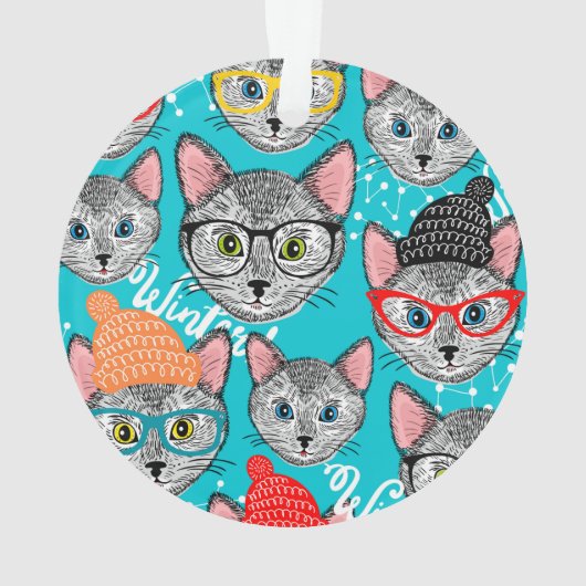 Kat in de pet ornament (achterkant)