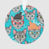 Kat in de pet ornament (voorkant)