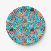 Kat in de pet papieren bordje (Voorkant)