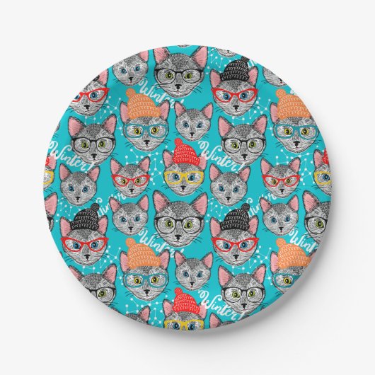 Kat in de pet papieren bordje (Voorkant)