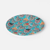 Kat in de pet papieren bordje (Gekanteld)