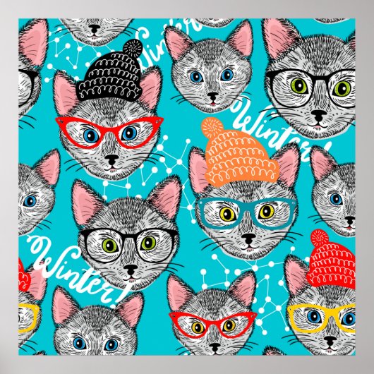 Kat in de pet poster (Voorkant)