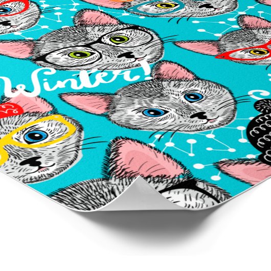 Kat in de pet poster (Hoek)