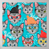 Kat in de pet poster (Voorkant)