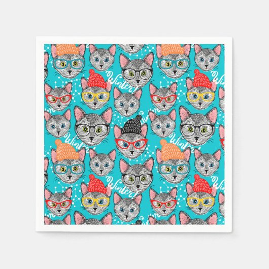 Kat in de pet servet (Voorkant)