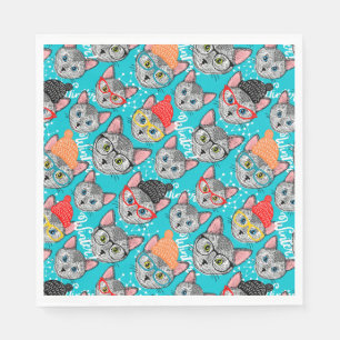 Kat in de pet servet