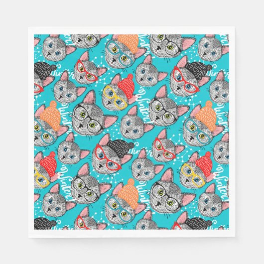 Kat in de pet servet (Voorkant)