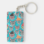 Kat in de pet sleutelhanger (achterkant)