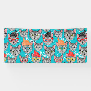 Kat in de pet spandoek