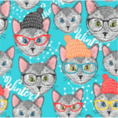 Kat in de pet sticker (Voorkant)