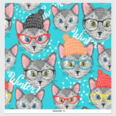 Kat in de pet sticker (Vel)