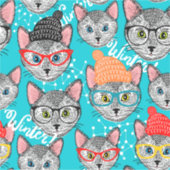 Kat in de pet sticker (Voorkant)