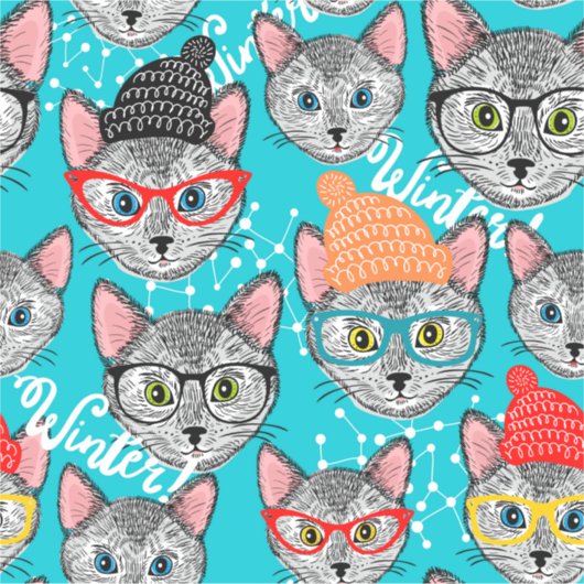 Kat in de pet sticker (Voorkant)