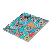 Kat in de pet tegeltje (Zijkant)