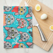 Kat in de pet theedoek (Quarter Fold)