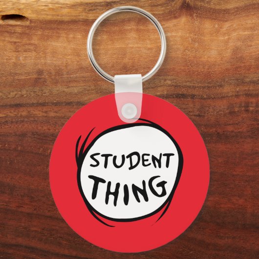 Kat in de Pet | Thing 1 Thing 2 - Student Dding Sleutelhanger (Voorkant)