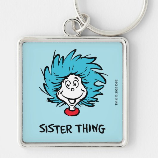 Kat in de Pet | Thing 1 Thing 2 - Zuster Thding Sleutelhanger (Voorkant)