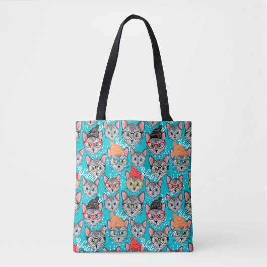 Kat in de pet tote bag (Voorkant)