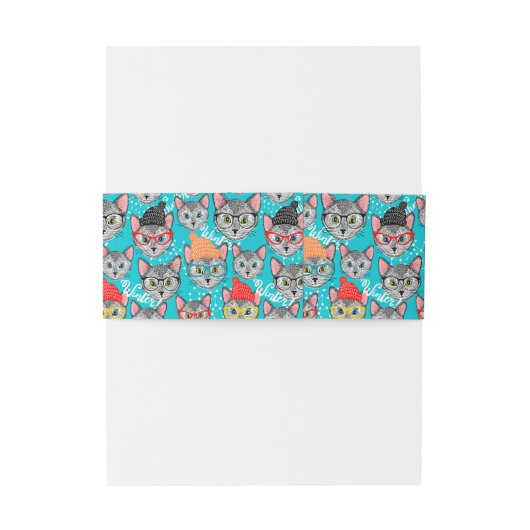 Kat in de pet uitnodigingen wikkel (Achterkant Voorbeeld)