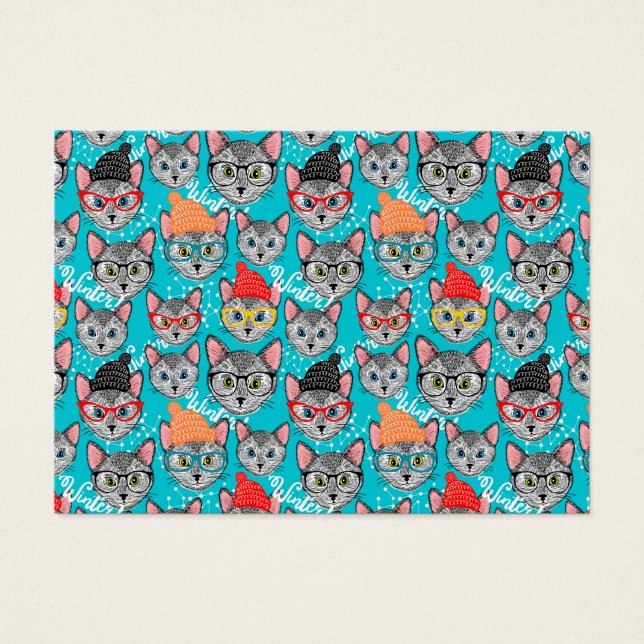 Kat in de pet visitekaartje (Voorkant)