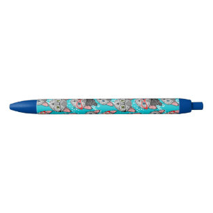 Kat in de pet zwarte inkt pen