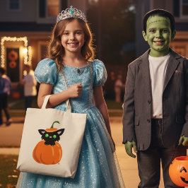 Kat in de pompoenCanvas tas