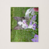 Kat in de Puzzle Petunias Legpuzzel (Verticaal)