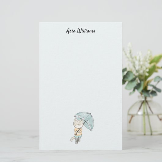 Kat in de regen Stationery Briefpapier (Staand voorkant)