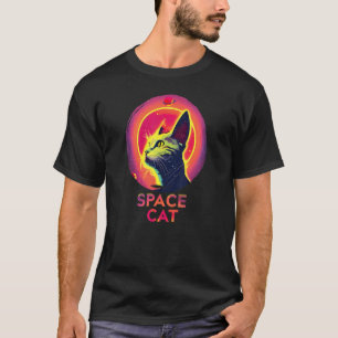 Kat in de ruimte abstract modern voor mannen en vr t-shirt