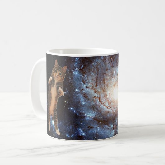 Kat in de ruimte - mok (Voorkant links)