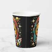 Kat in de ruimte papieren beker! papieren bekers (Rechts)