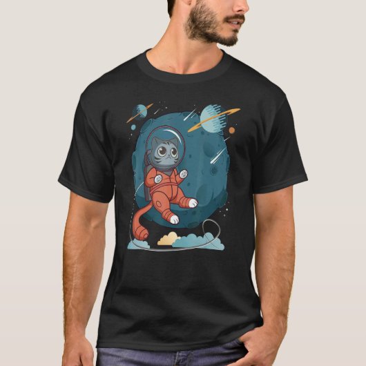 Kat in de ruimte Ruimtekat Nerdy 4 T-shirt (Voorkant)