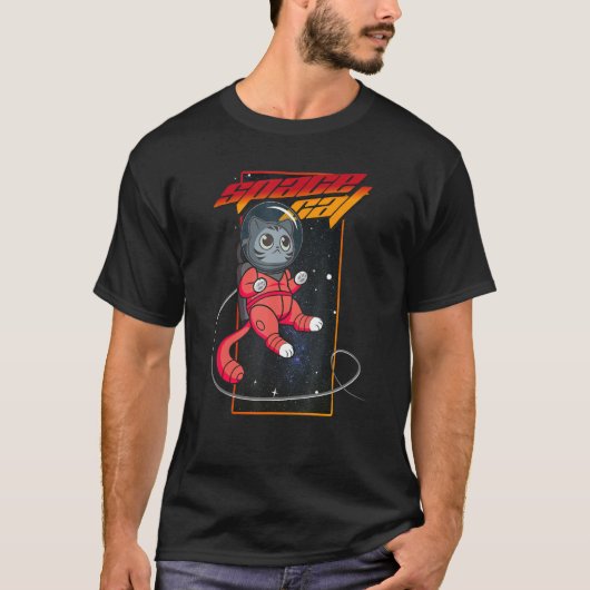 Kat in de ruimte Ruimtekat Nerdy T-shirt (Voorkant)