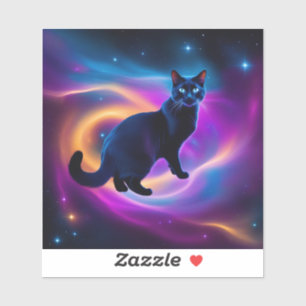 Kat in de ruimte sticker