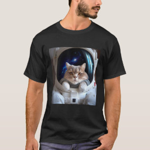 Kat in de ruimte t-shirt