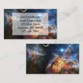 Kat in de ruimte visitekaartje (Voorkant / Achterkant)