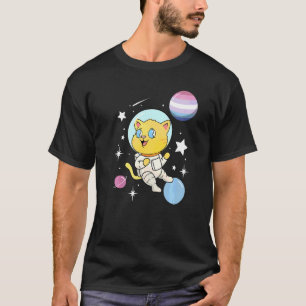 Kat in de ruimtevaart t-shirt