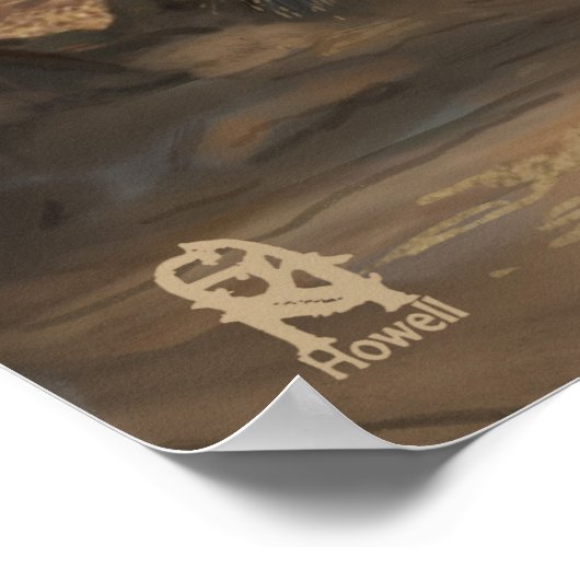 Kat in de ruïnes van een oude stad poster (Hoek)