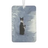 kat in de sneeuw luchtverfrisser (Achterkant)