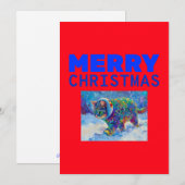 Kat in de sneeuw met oorbeschermers  feestdagenkaart (Voorkant / Achterkant)