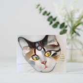 Kat in de stijl van Klimt AI-kunst Briefkaart (Staand voorkant)