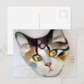 Kat in de stijl van Klimt AI-kunst Briefkaart (Voorkant / Achterkant)