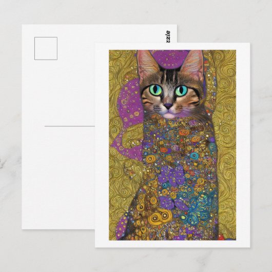 kat - in de stijl van Klimt Briefkaart (Voorkant / Achterkant)